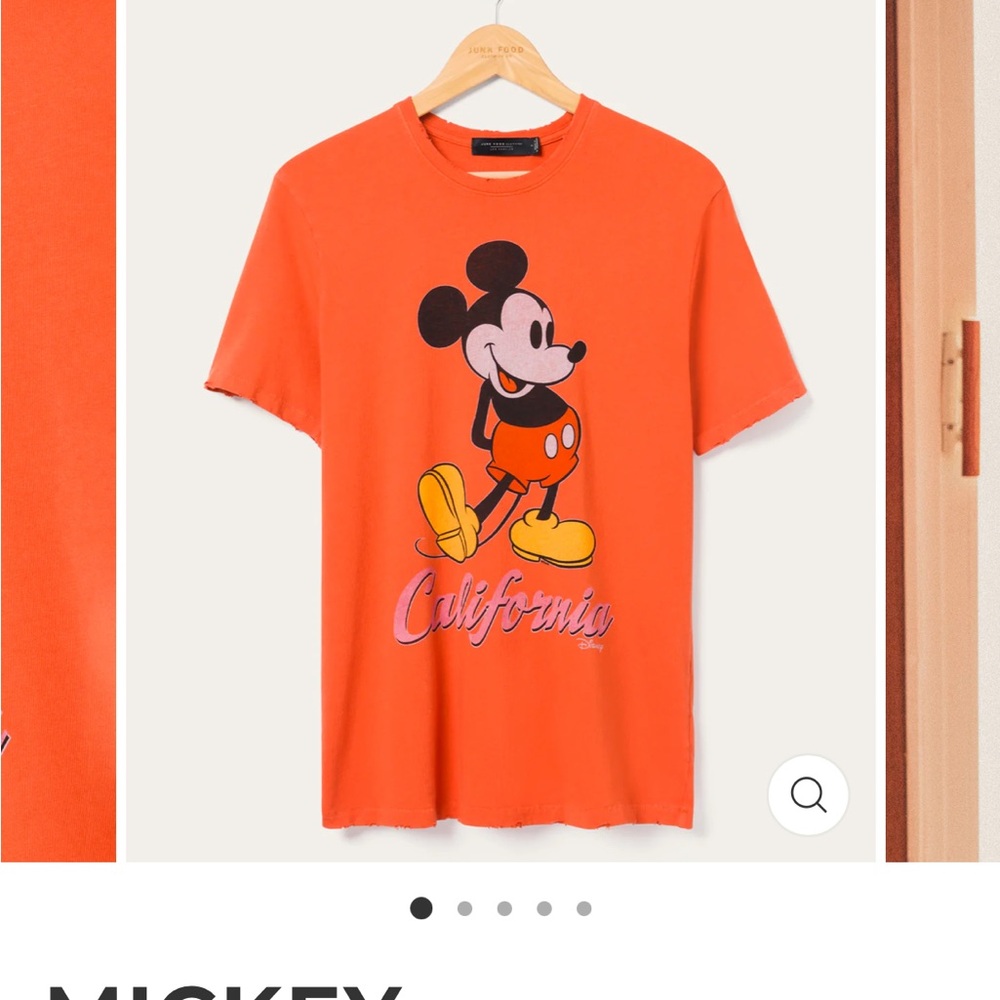 Junk Food Clothing Orange Mickey Mouse Tee- NEW